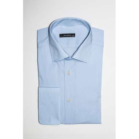 Camisa cuello clásico puño doble Confort Line azul claro