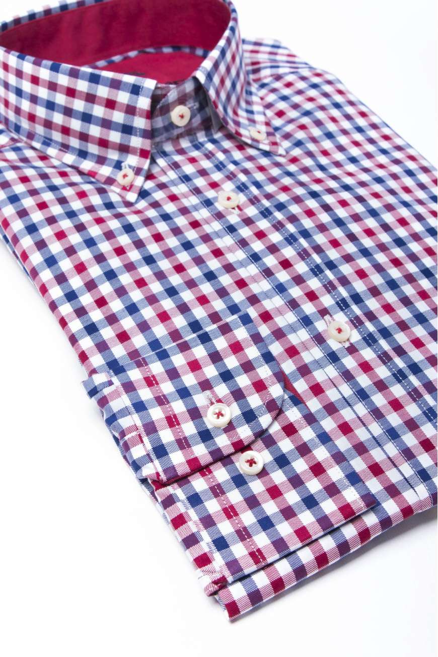 Camisa cuadro vichy azul/grana Camisa cuadro vichy azul/grana