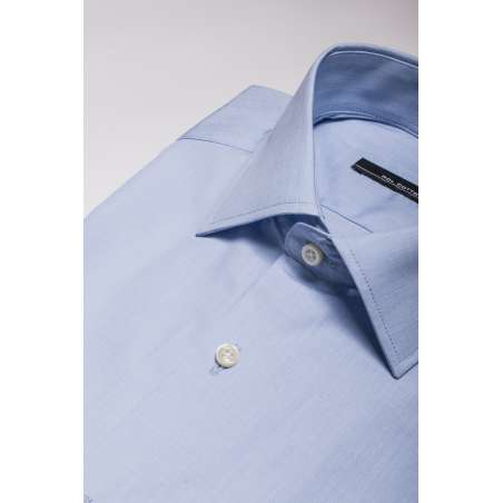 Camisa vestir cuello y puño clásico semientallada azul claro fil&fil