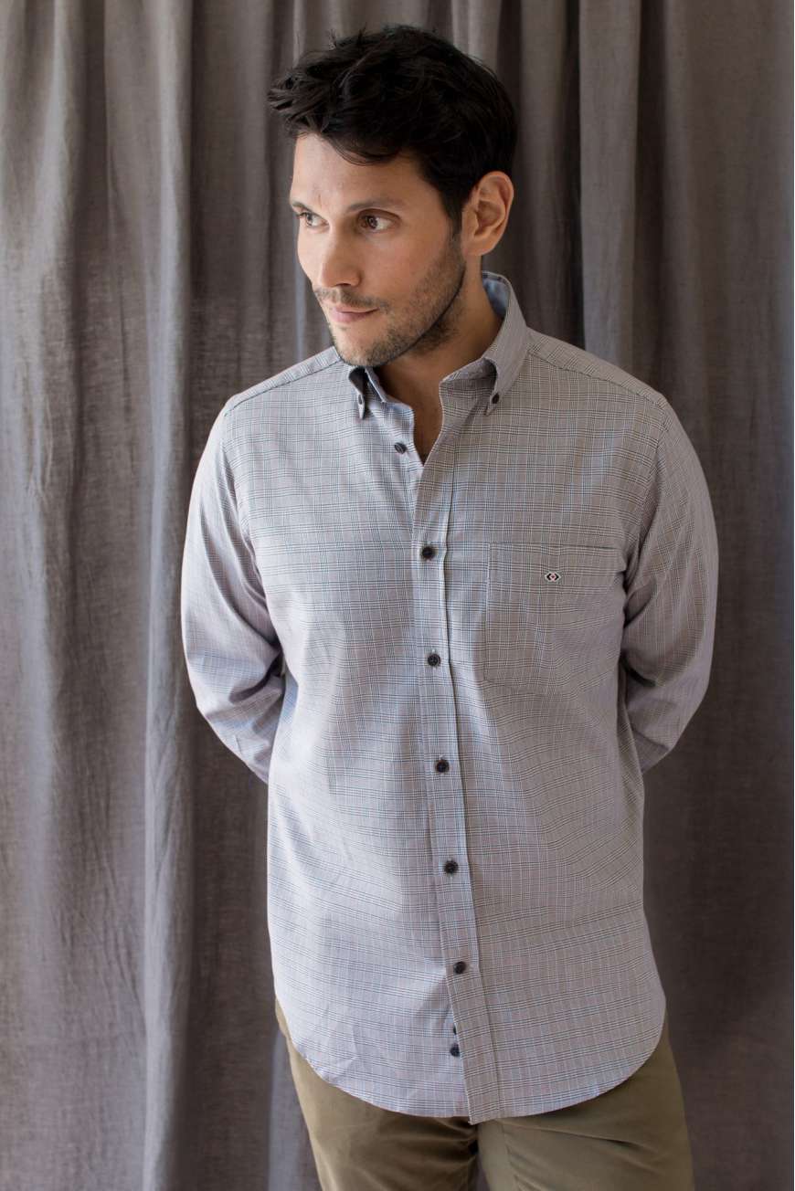 Camisa button down cuadro gales gris Camisa button down cuadro gales gris